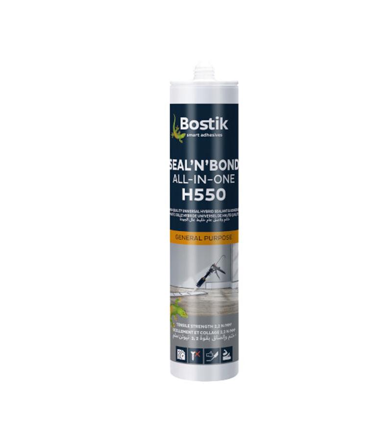 უნივერსალური წებო ჰიბრიდი H550 Hybrid Sealant  თეთრი  290 მლ.    BOSTIK