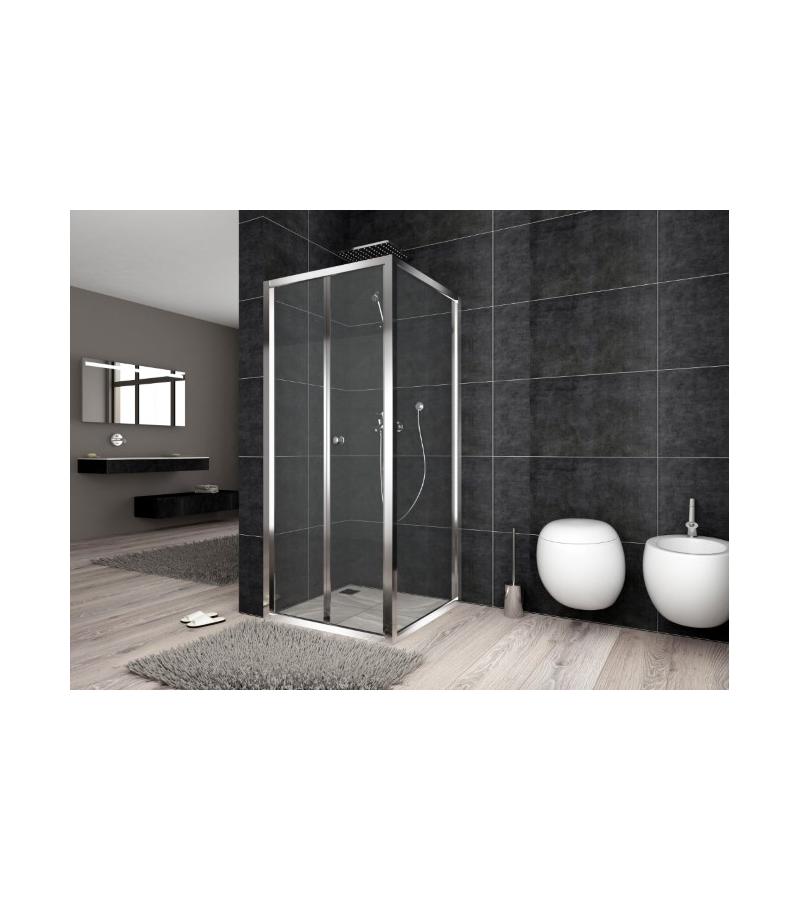 საშხაპე მინის კომპლექტი  გვერდითი მინით #GARMON 80X120 H:180 მწარ.Aquanili