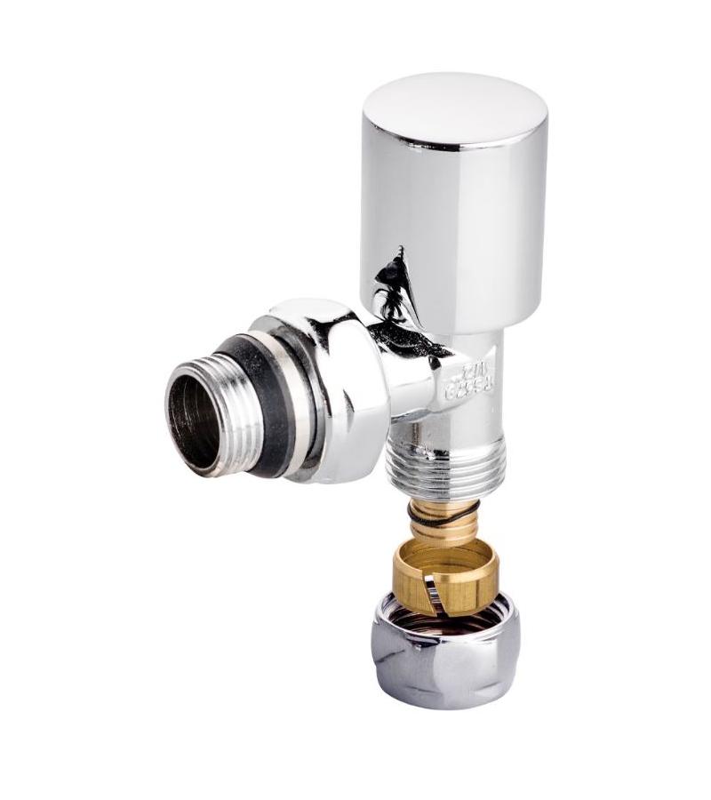 ვინტილი რადიატორის კუთხის 1/2 ნიკელის შუასად. PEX-მიერ.  #0412308   KAS 