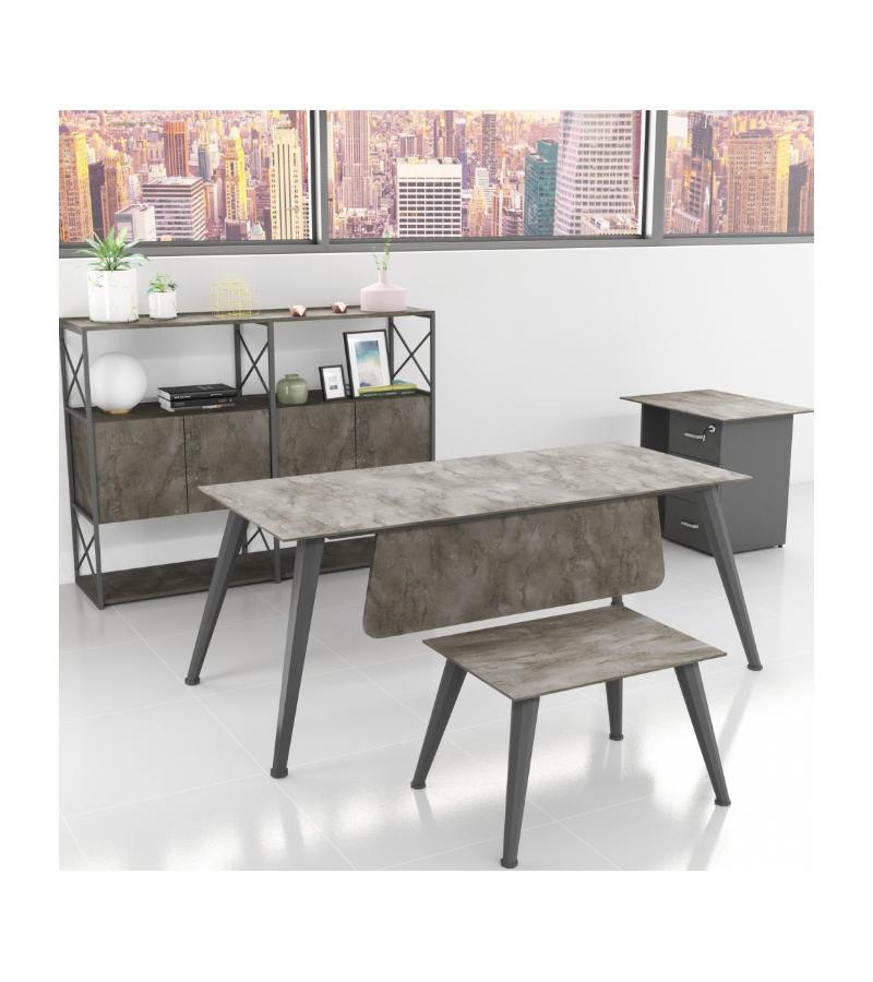 СОЛИД - стол офисный 200*90*75 см темный. ЭРКОФИС