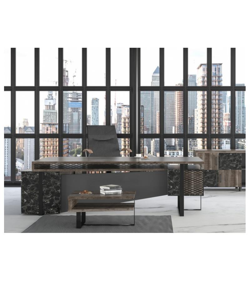 АЛЬПИНА - стол офисный 220*180*75 см темный. ЭРКОФИС