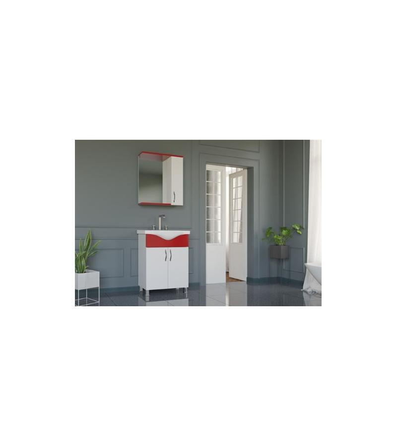 სააბაზანო ავეჯი სარკით  65 სმ    PALMIYE 65  Parlak Siyah