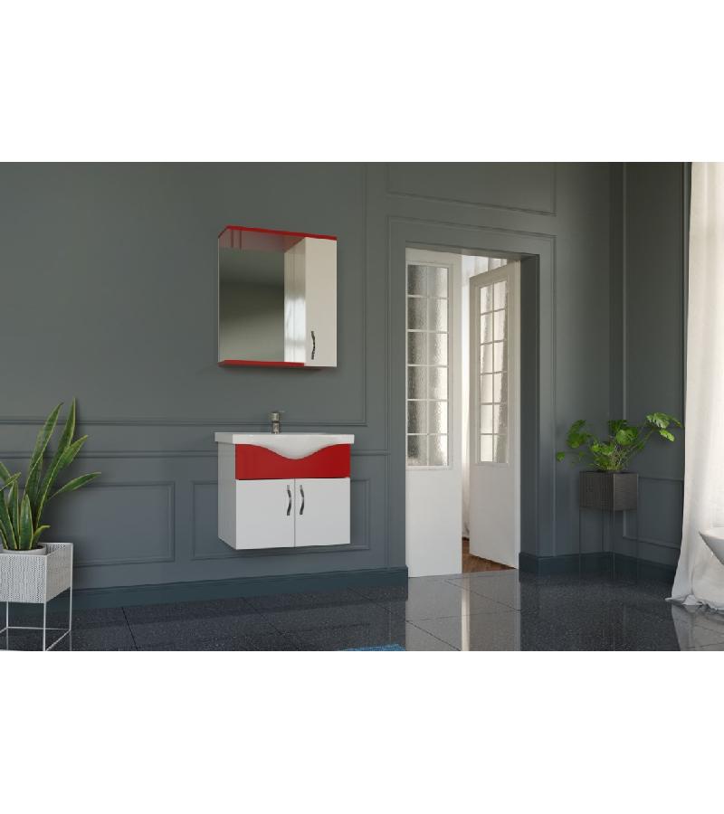 Мебель для ванной комнаты с зеркалом 65 см " ЯСЕМИН 65quot; Парлак Кирмизи