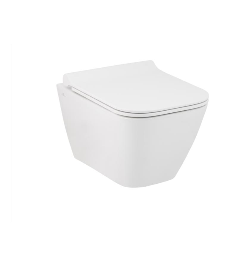 Wall mounted toilet SATURN RIMOUT black. SERAMIKSAN