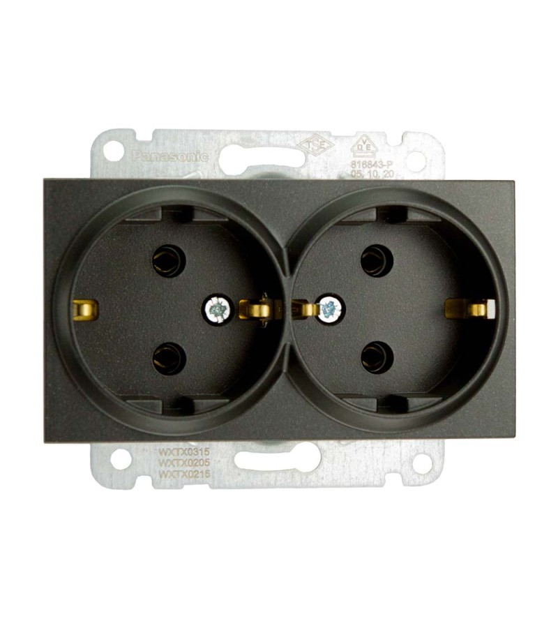 Rosette mechanism with 2 groundings KARRE PLUS BLACK WKTT02052BL-EU1 Panasonic