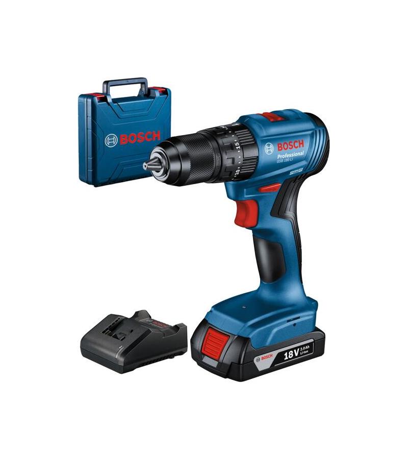 Электродрель аккумуляторная ГСБ 185-LI с 2 аккумуляторами #06019К3101 горькая. БОШ