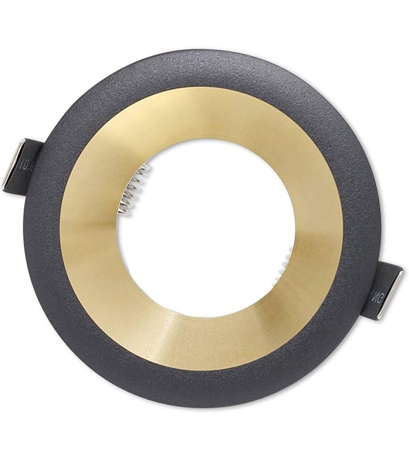 Рамка точечного светильника круглая ЧЕРНЫЙ + ЗОЛОТО / CT-5418 ASSOS черный. КАТА