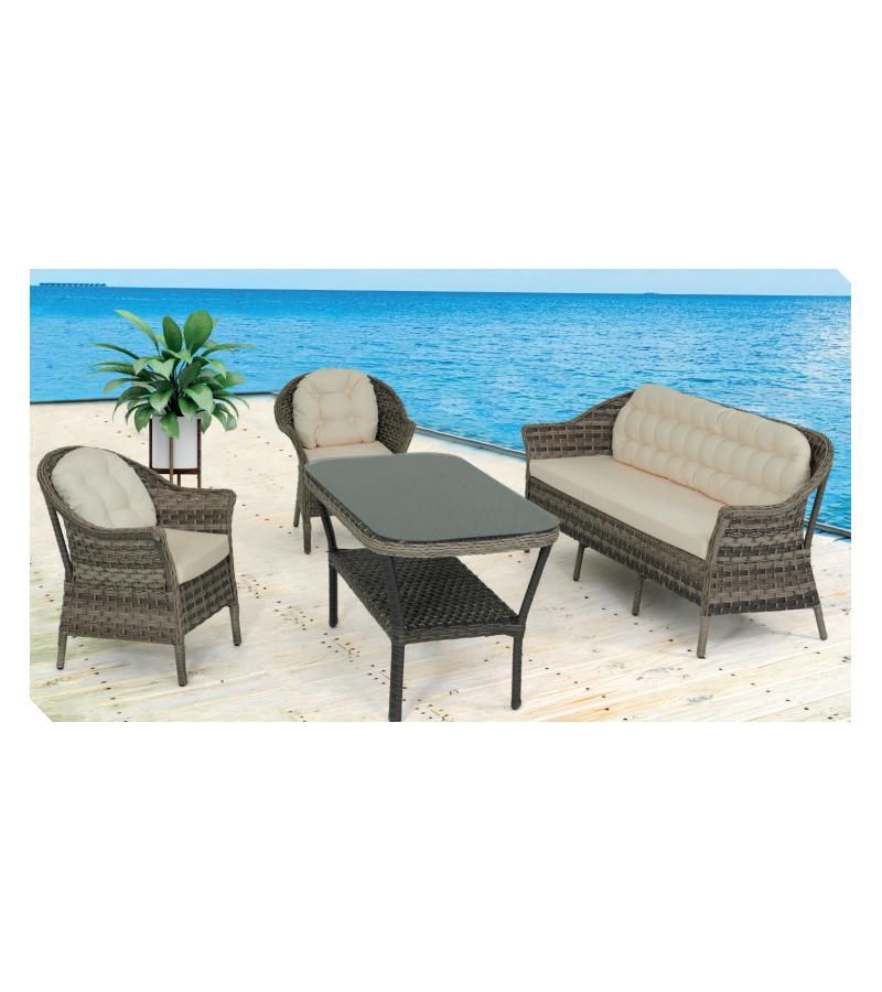 Outdoor table sofa chairs 2+1+1 ORKIDEA 708 color. GRI bitter. PETEK