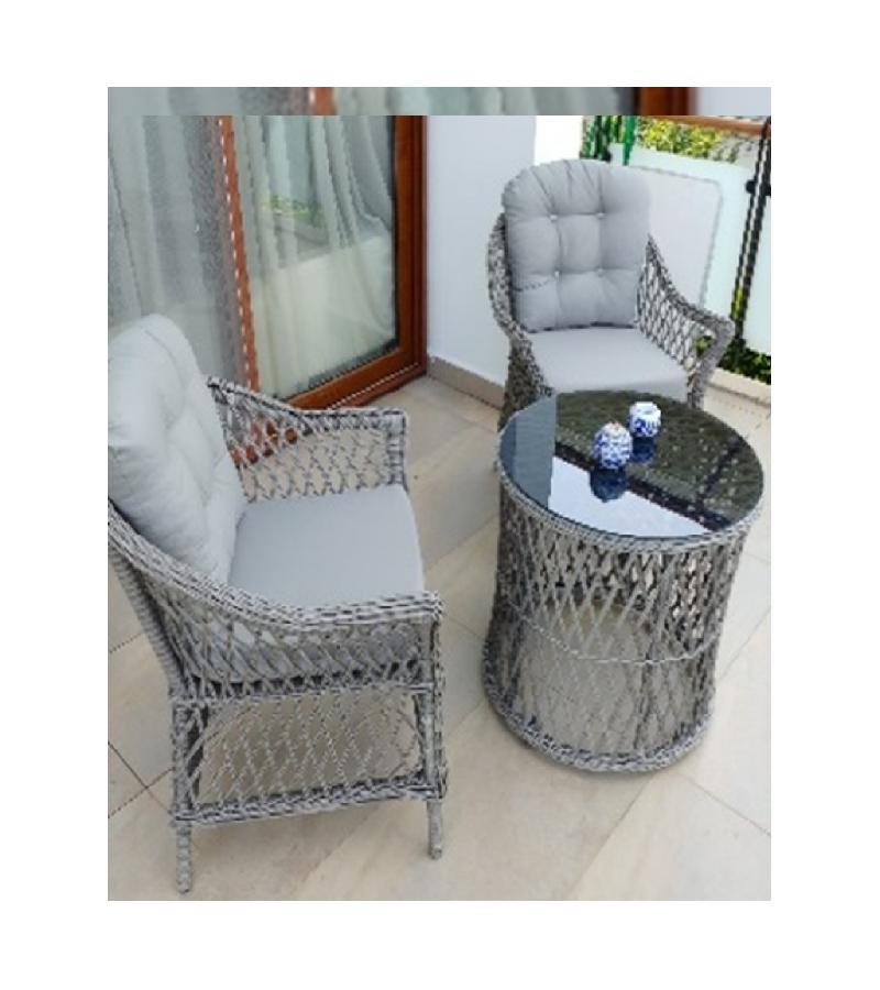 Outdoor table and chairs 2+1 NOVA 861 size. 60*60 color. GRI bitter. PETEK