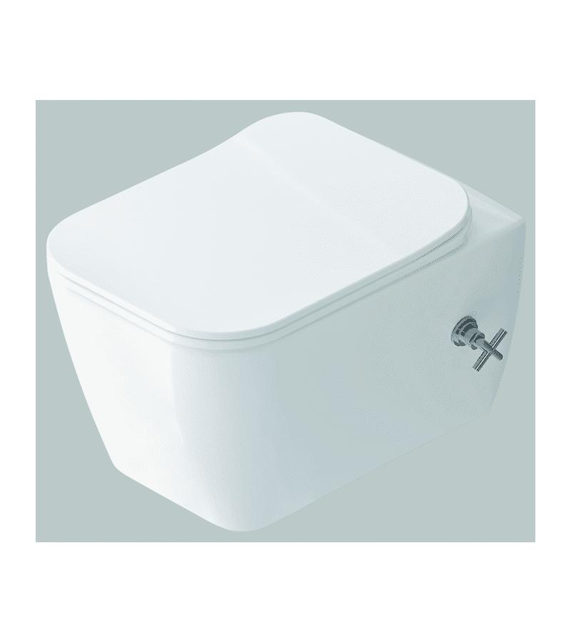 დასაკიდი უნიტაზი ვინტილით HALLEY თეთრი, სახურავით Duroplast  IDEVIT