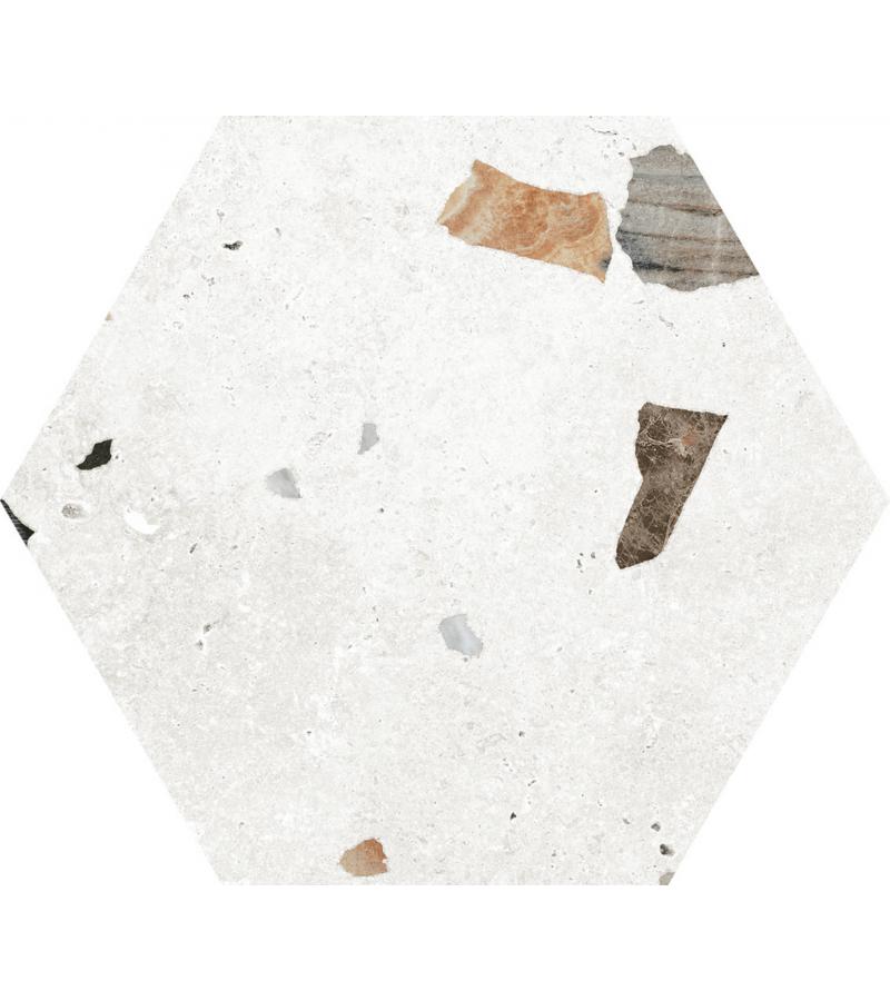 the hearth. Tile HEX SONAR WHITE 22X25 CODICER