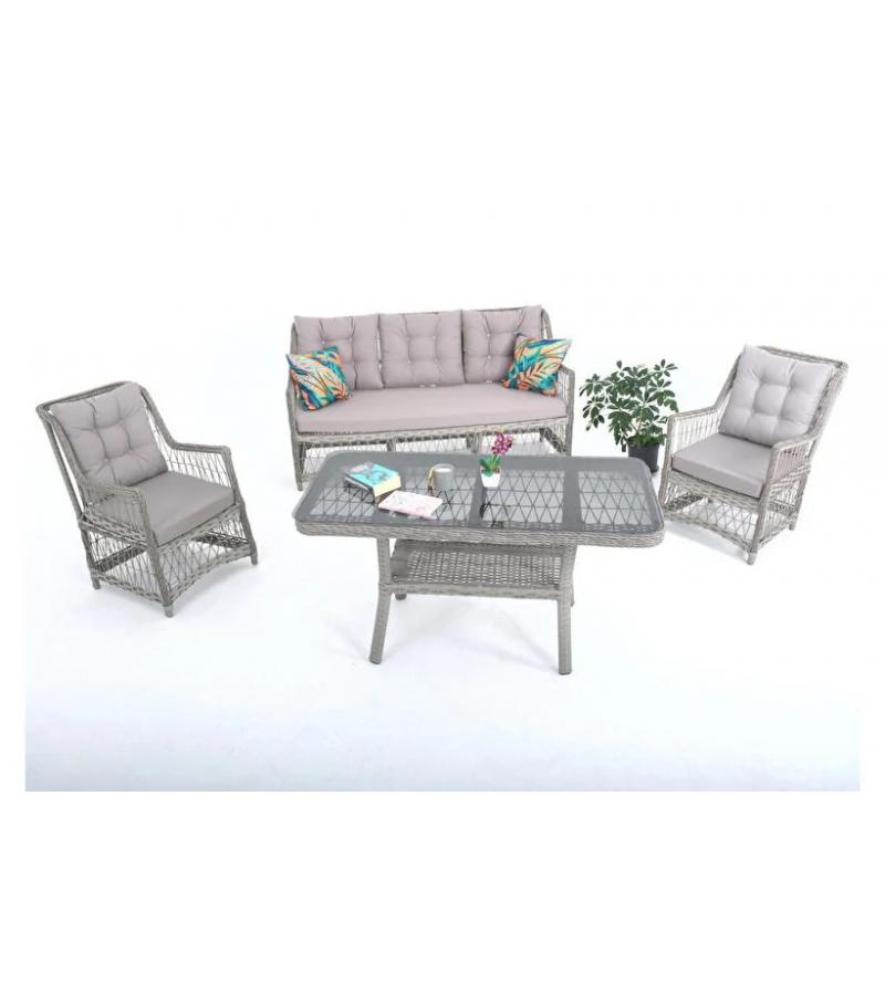 Outdoor table sofa chairs 2+1+1 ECEM 707 color. GRI bitter. PETEK