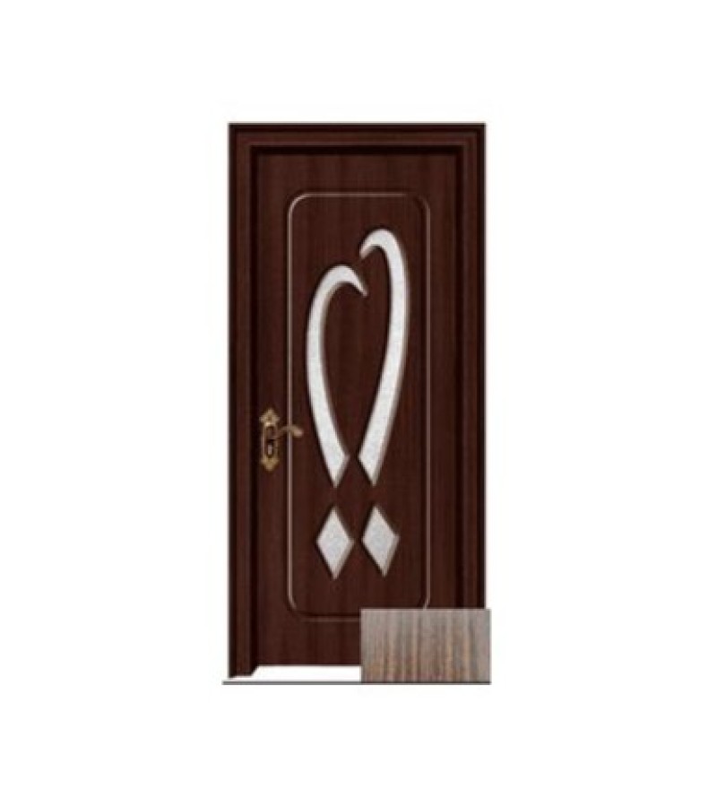 Дверь со стеклом КМ-281 размер 215*75*4 цвет Орех (7-5)