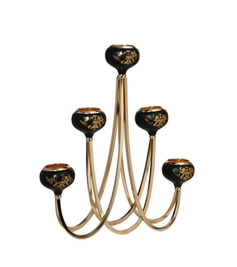 დეკორაცია  AK.JE0052  სასანთლე  GOLD  40 სმ     მწარ. EVDEMA