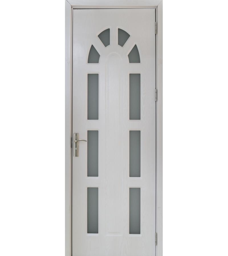 Door with glass KM-709 size 205*75*4 color Pearl White (AKC-021)