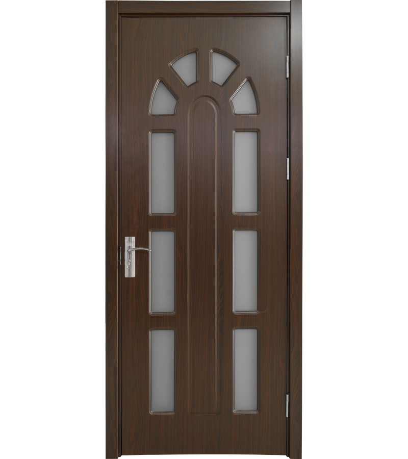 Дверь со стеклом КМ-709 размер 205*75*4 цвет Орех (7-5)