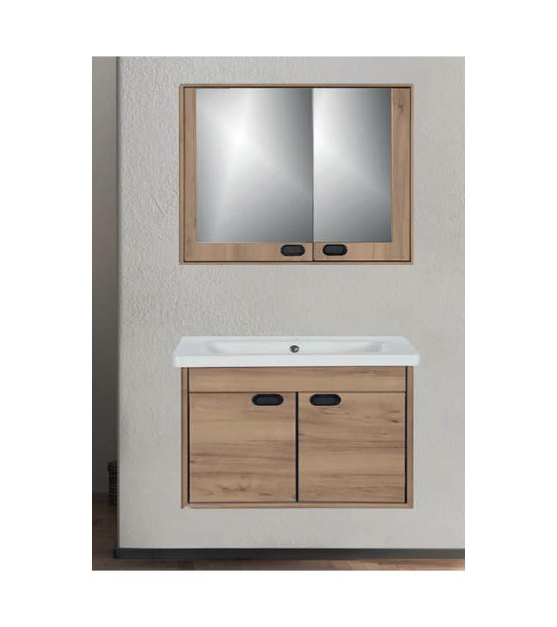 Мебель для ванной комнаты с зеркалом 80 см FLAMINGO 80 KESTANE