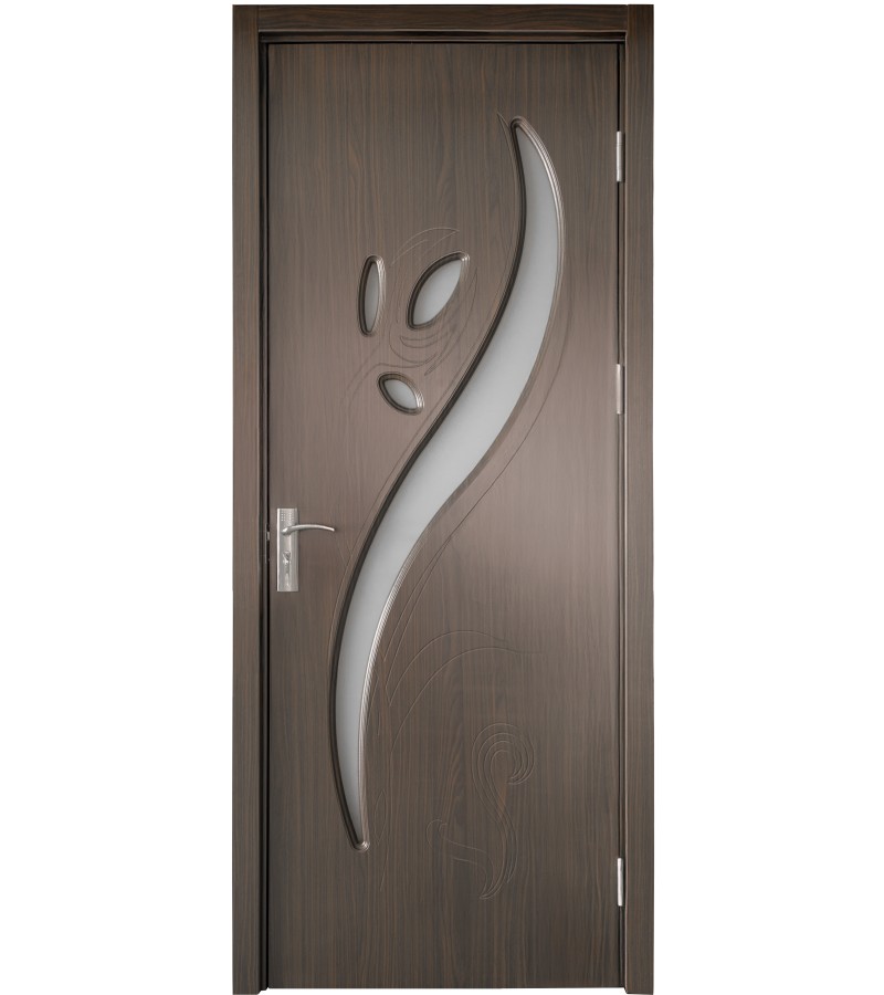 კარი მინით  NEW-02 ზომა  215*80*4 ფერი  Walnut (7-5)