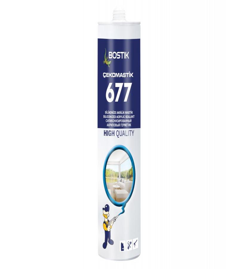 Мастика акриловая Cekomastik 677 Силиконизированная темно-серая 280 г BOSTIK