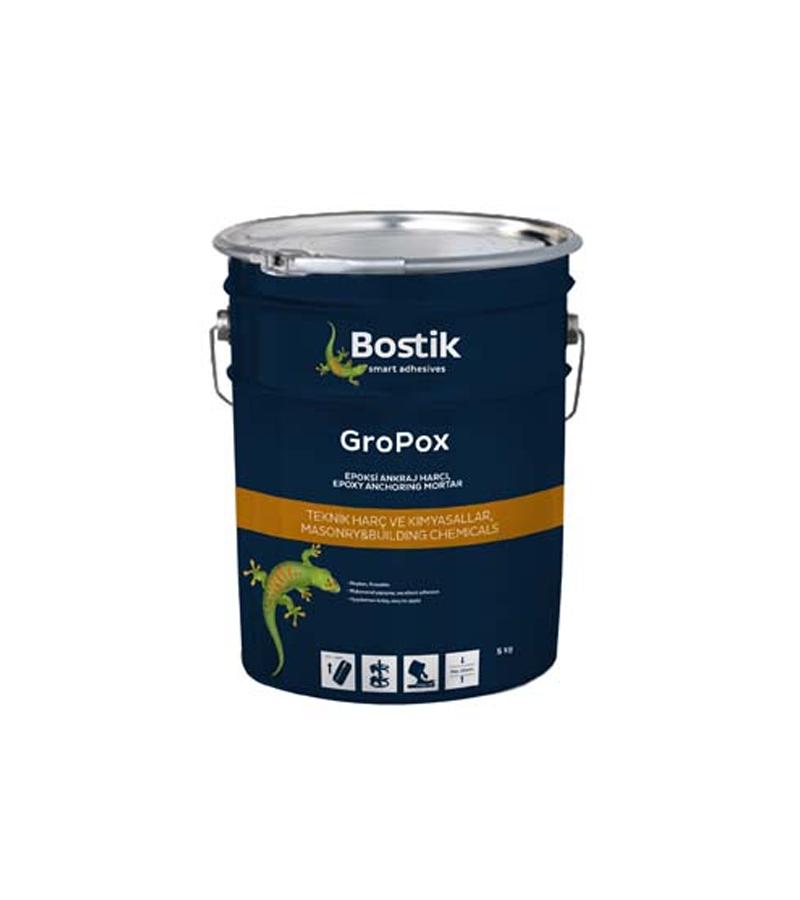 Эпоксидный шпаклевочный клей GroPox 2 компонента (А+В) (3,75кг+1,25кг) 5кг. БОСТИК