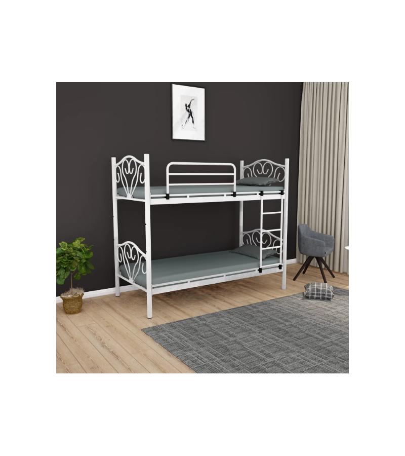 ლითონის საწოლი  2 სართ.  RIVALS  ზომა. 90*200 სმ  ფერი. BEYAZ    მწარ.  RIVALS 