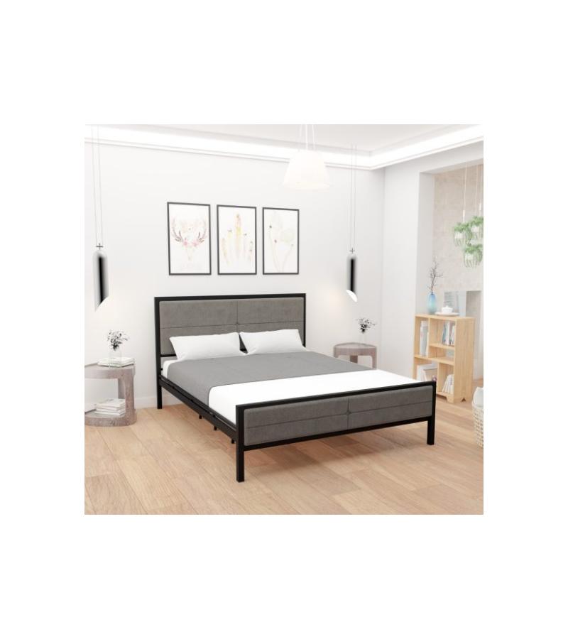 Металлическая кровать МОНТАНА размер. 140*200 см цветной. БЛЭК/ГРИ горький. СОПЕРНИКИ