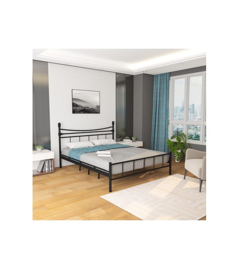 Металлическая кровать размера ЛИБЕРТИ. 140*200 см цветной. БЕЯЗ горький. СОПЕРНИКИ