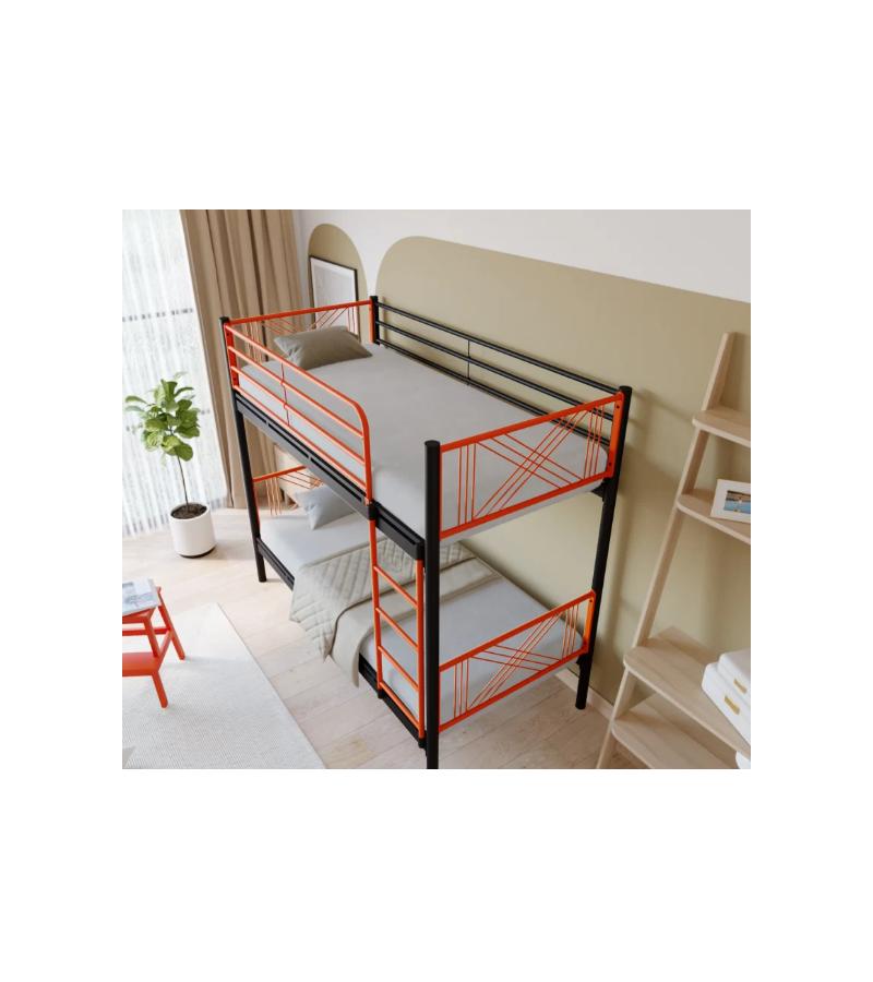 Металлическая кровать 2 этажа. Размер МИКС. 90*200 см цветной. СИЯХ Горький. СОПЕРНИКИ