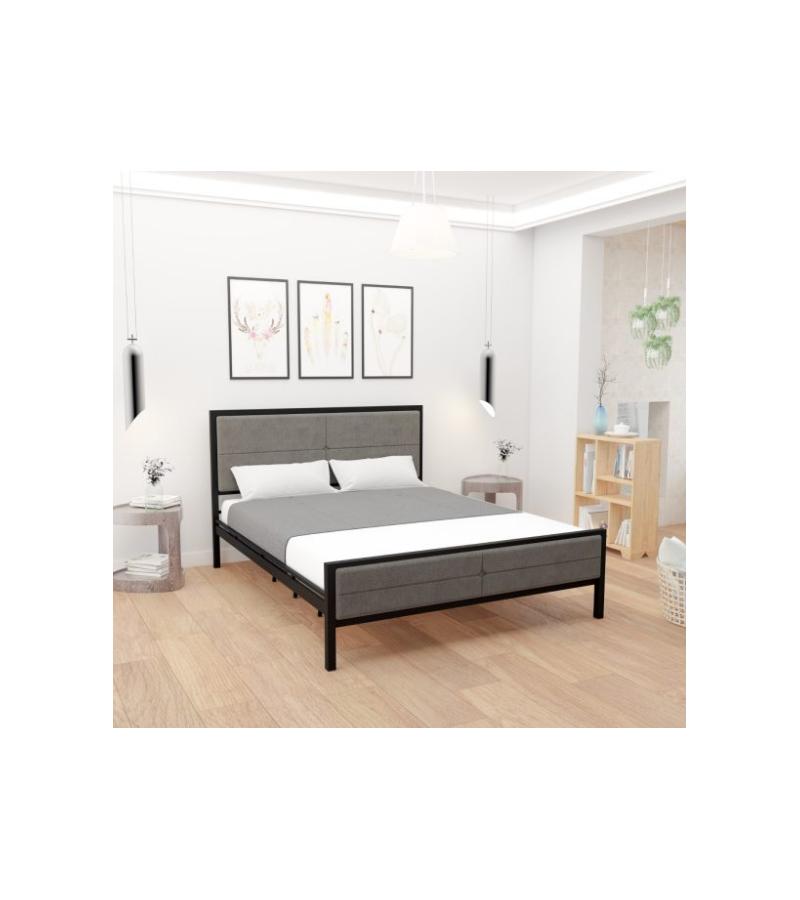 Металлическая кровать МОНТАНА размер. 150*200 см цветной. БЛЭК/ГРИ горький. СОПЕРНИКИ