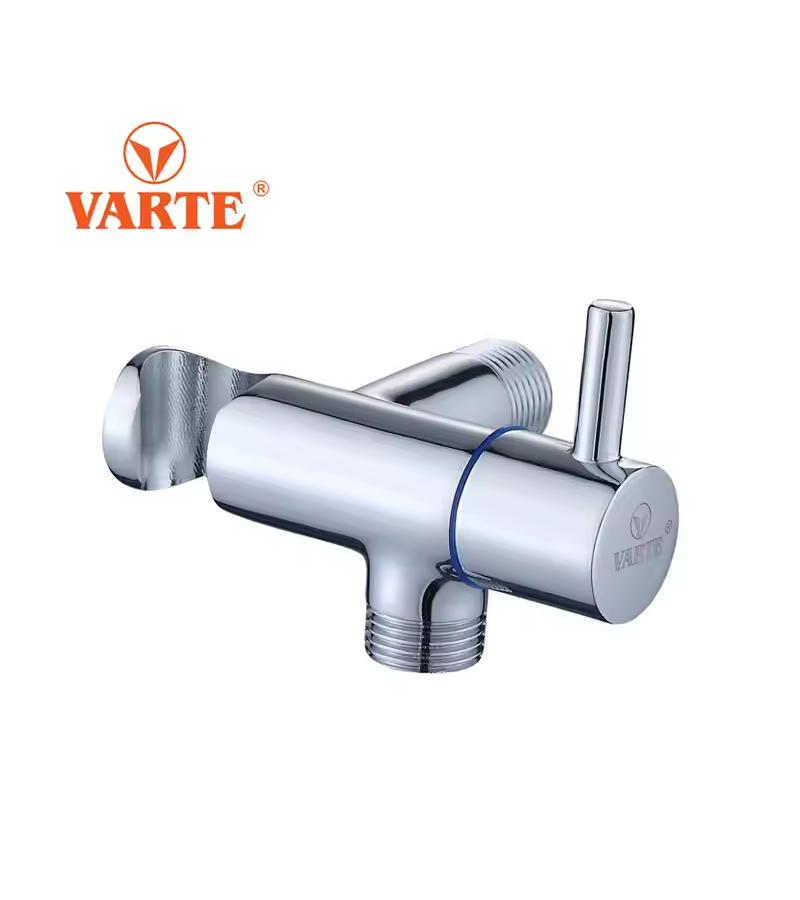 ვინტილი  2ნი  1/2*1/2  ნიკელის ჰიგიენური დუშის სამაგრით  VT-7023K    მწარ. VARTE