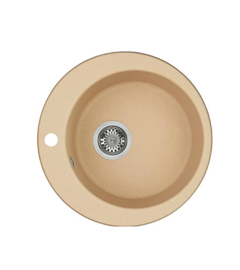 Кухонная мойка ИВЕРИЯ, круглая, 480мм, цвет Латте