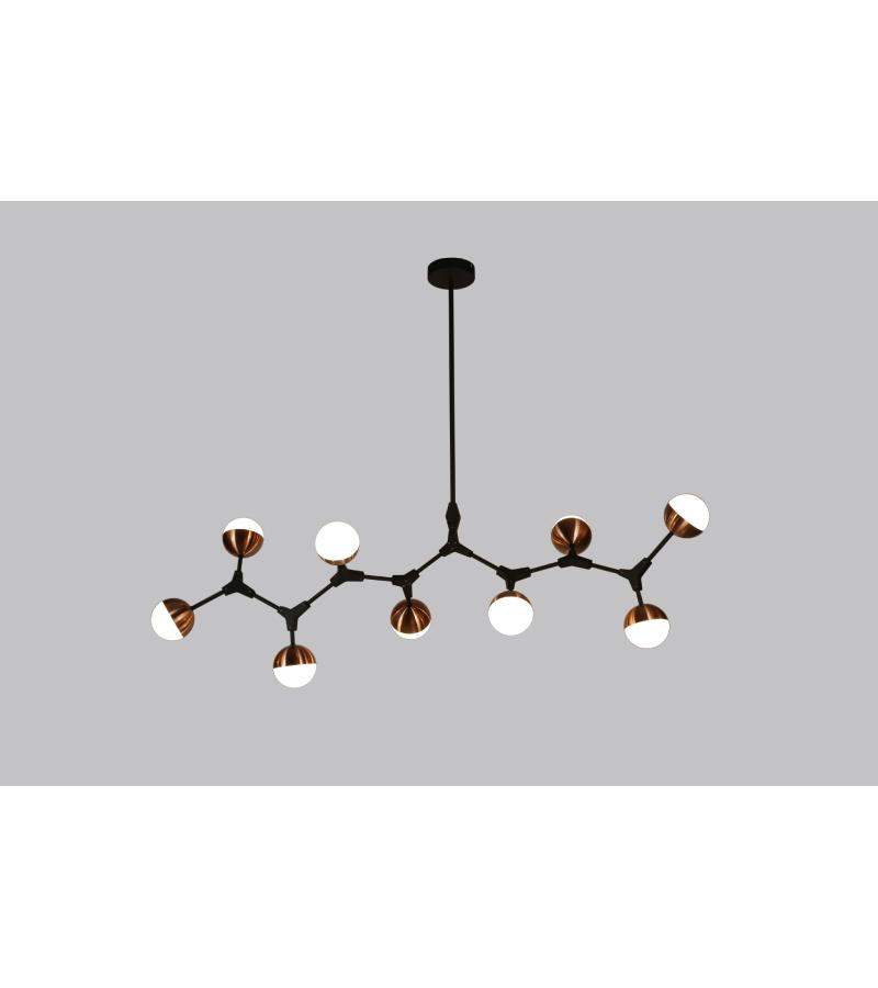 ჭაღი  LED  #YB0528-9A / red antique brass & Black