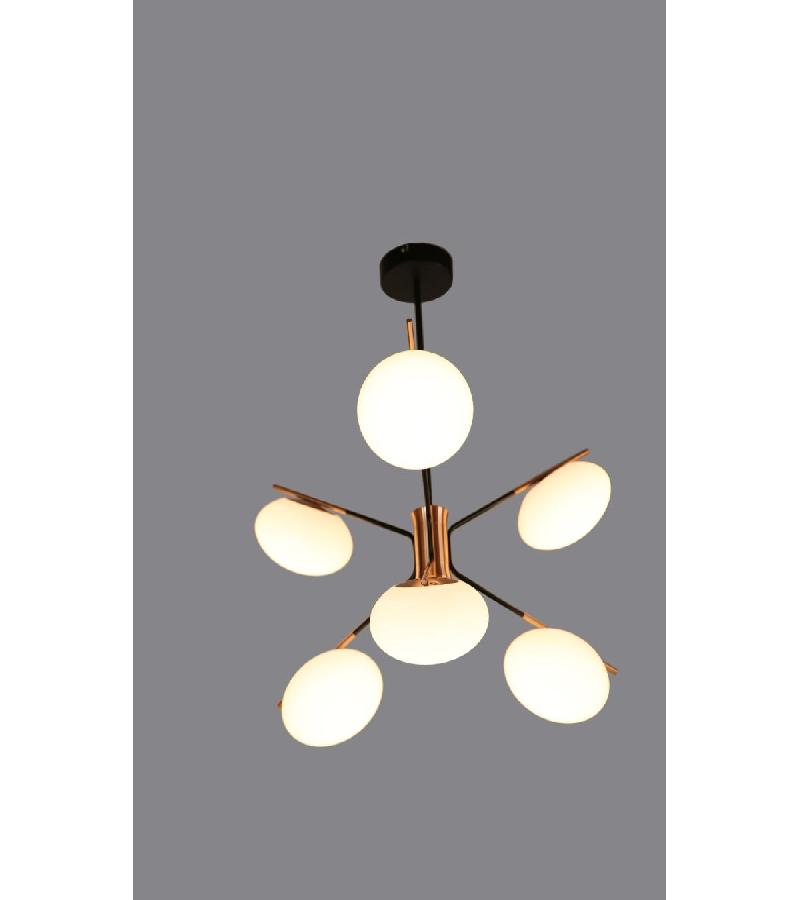 ჭაღი  LED  #YB0587-6 / თითბერი დაძველების ეფექტით