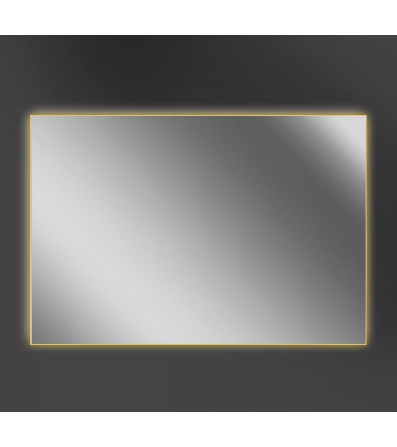 Mirror with LED light EMMA gold. 100x80 cm with sensor, anti-steam surface bitter.Xpertials