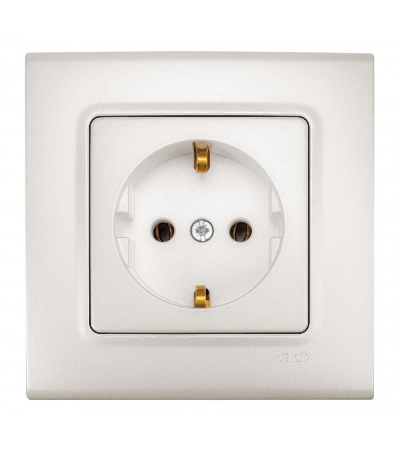 როზეტი დამიწებით  LINNERA LIFE SEDEF BEYAZ   #90403008-MD  VIKO by Panasonic