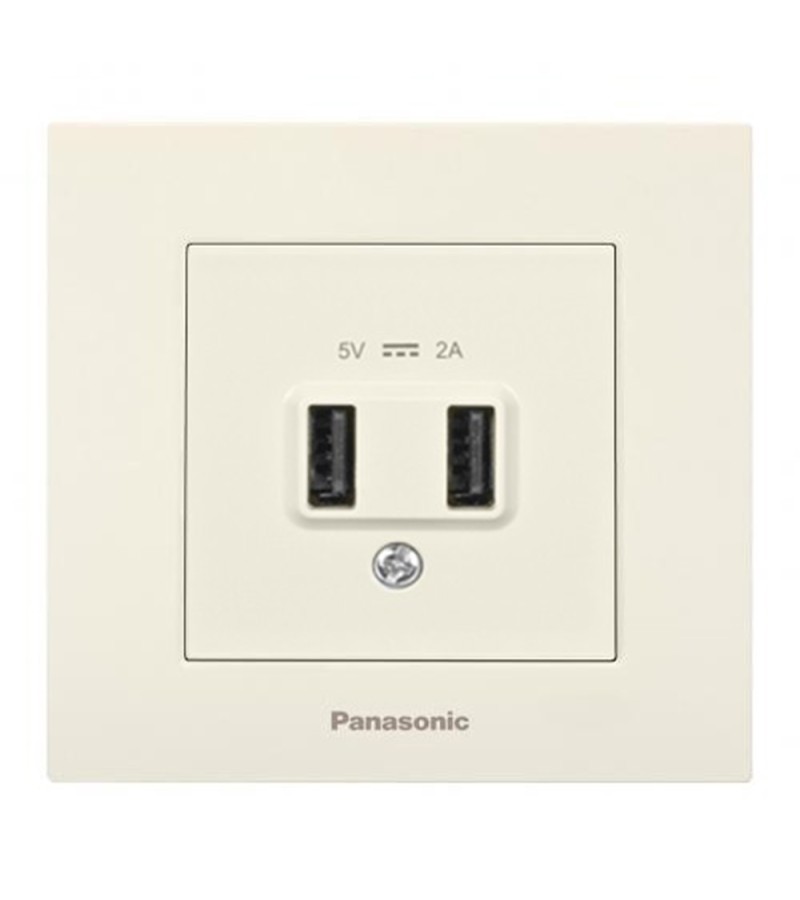 როზეტი USB 5V-2A   PANASONIC ARKEDIA SLIM  კრემი   WNTC02312BG-EU1