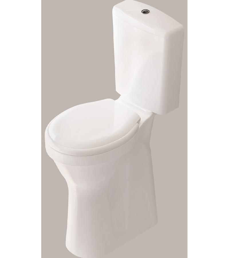 უნიტაზი ავზით DISABLED შშმ პირებისათვის, თეთრი, სახურავით, მექანიზმით  IDEVIT