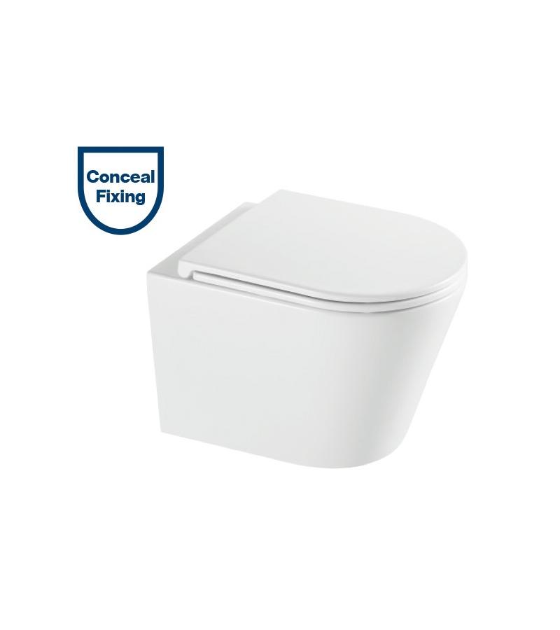 Hanging toilet LT-089E-UQ3 RHINE white, with lid (Tornado Quiet) LETOP
