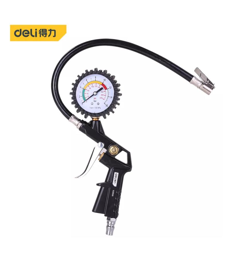 საბურავების დასაბერი პისტოლეტი წნევის მაჩვენებლით  0-16BAR  DL8530    მწარ.  deli 