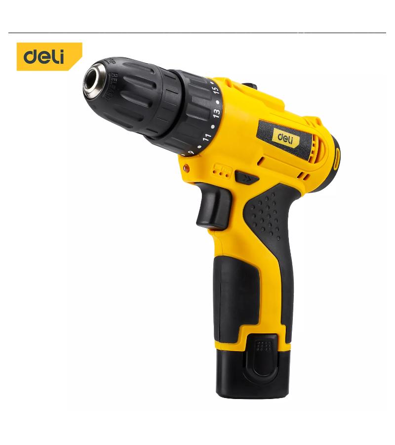 ხრახნდამჭერი (დრელი) ელემენტით  12V 10mm 1.5Ah*1  DL-DZ12-E1A1    მწარ.  deli 