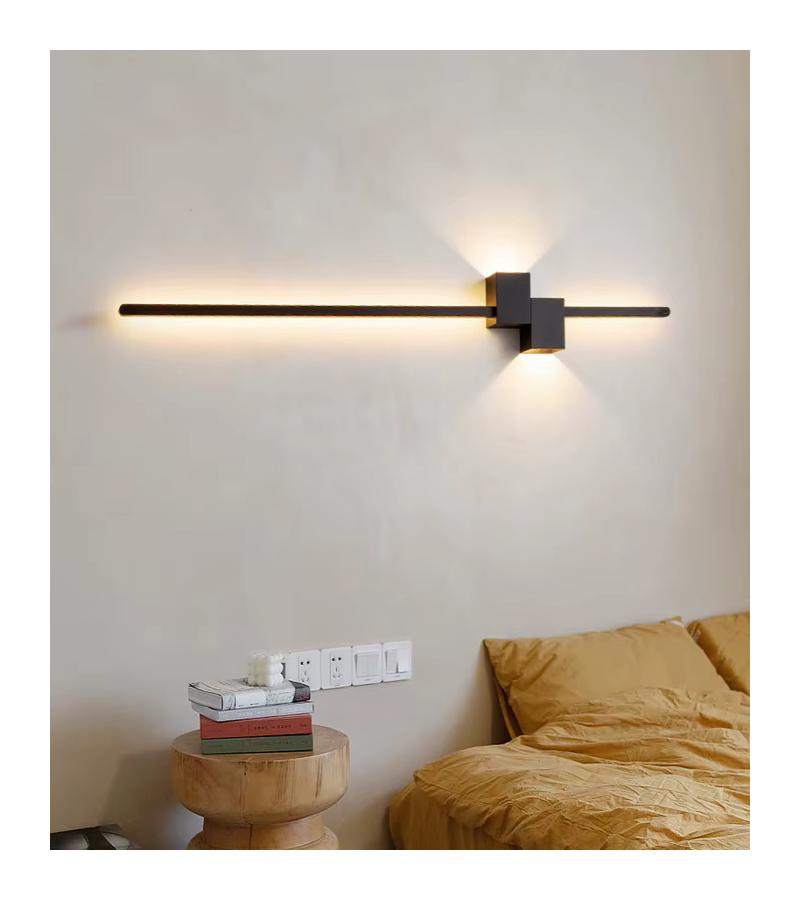 კედლის სანათი   GZMO-9137   L620*150*80 /  12W+7W ფერი:BLACK  (3000K)