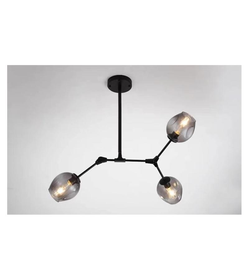 ჭაღი  LED   GZMK-D150301-3  ფერი. BLACK / SMOKE