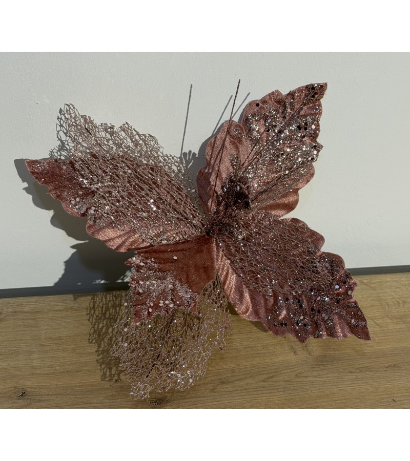 Новогодний аксессуар-цветок LILI-TJ22-339 27 см