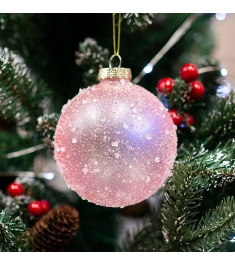 მინის საახალწლო სათამაშო   ბურთულა  10 სმ  HTSD-2305078