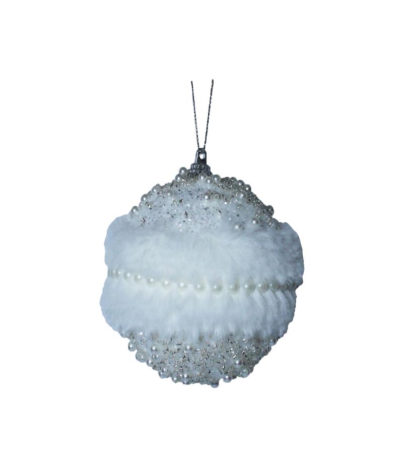 Новогодняя игрушка-шар 3 шт 8 см LILI-A1-51646W8