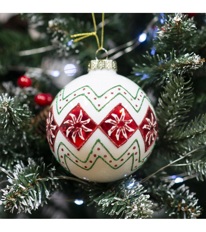 მინის საახალწლო სათამაშო   ბურთულა  10 სმ  HTSD-2305086