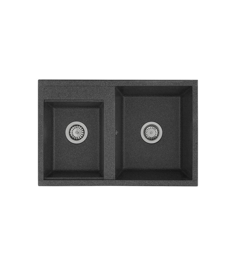 სამზარეულოს ნიჟარა Делия 78 ორიანი ფერი Графитг მწარ. AQUATON