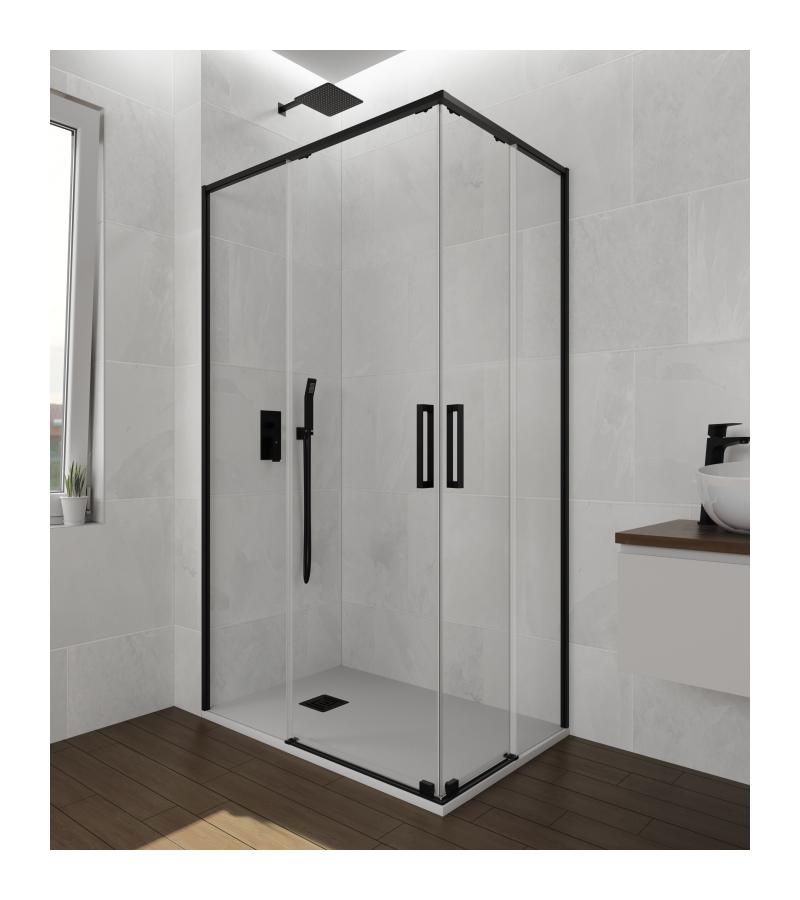 საშხაპე მინის კომპ. TWENTY  ზომა: 120*80  სმ.  შავი   TWAV12080N (2037/2032/2039)  მწარ, GME