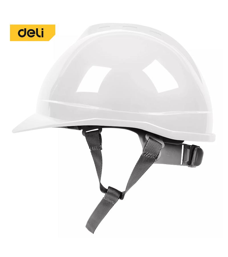 სამშენებლო ჩაფხუტი  თეთრი  52-64 მმ  DL525014    მწარ.  deli 