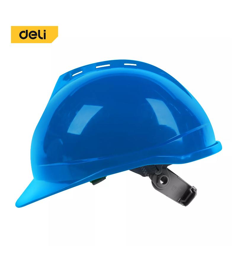 Construction Helmet Blue 52-64mm DL525022 Brown. deli